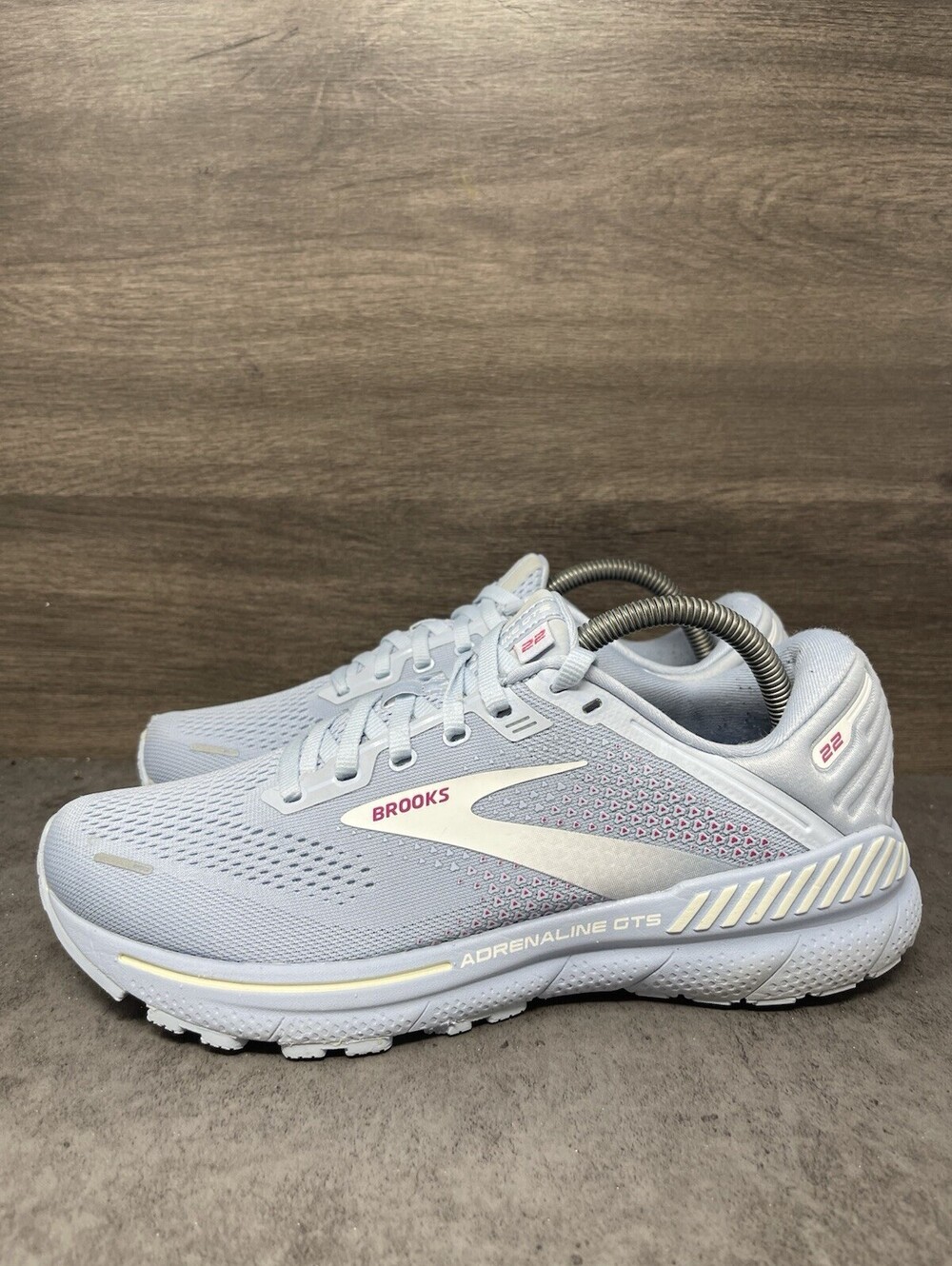 Brooks Adrenaline GTS 22 Womens Size 9.5 B Blue Gray Stability Running Shoes